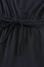 Load image into Gallery viewer, Black Drawstring Waist Spaghetti Straps Jumpsuit - Fashion Queen -  6

