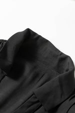 Load image into Gallery viewer, Black Elastic Cinched High Waist Long Sleeve Shirt Mini Dress - Fashion Queen -  8
