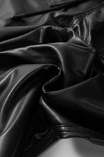 Load image into Gallery viewer, Black Faux Leather Ankle Smocked Waist Drawstring Joggers - Fashion Queen -  15
