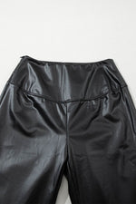 Load image into Gallery viewer, Black Faux Leather Zipped Detail Leggings - Fashion Queen -  10

