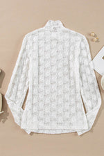 Load image into Gallery viewer, Black Floral Lace High Neck Long Sleeve Top - Fashion Queen -  20
