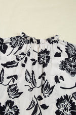 Load image into Gallery viewer, Black Floral Print Tiered Frilled Half Sleeve Plus Size Mini Dress - Fashion Queen -  22
