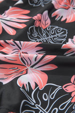 Load image into Gallery viewer, Black Floral Print Twisted Hollowed Back Swim Dress - Fashion Queen -  21
