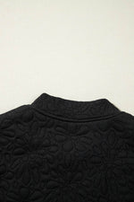Load image into Gallery viewer, Black Floral Quilted Jacket - Fashion Queen -  13

