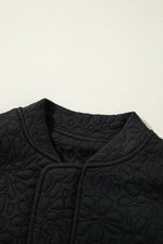 Load image into Gallery viewer, Black Floral Quilted Jacket - Fashion Queen -  14
