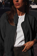 Load image into Gallery viewer, Black Floral Quilted Jacket - Fashion Queen -  8

