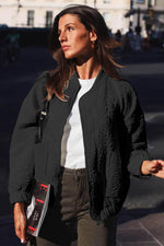 Load image into Gallery viewer, Black Floral Quilted Jacket - Fashion Queen -  9
