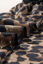 Load image into Gallery viewer, Black Flutter Sleeve Bodice Splicing Leopard Print Dress - Fashion Queen -  14
