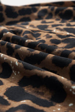Load image into Gallery viewer, Black Flutter Sleeve Bodice Splicing Leopard Print Dress - Fashion Queen -  19
