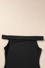 Load image into Gallery viewer, Black Folded Off Shoulder Slim Top - Fashion Queen -  11
