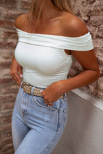 Load image into Gallery viewer, Black Folded Off Shoulder Slim Top - Fashion Queen -  17
