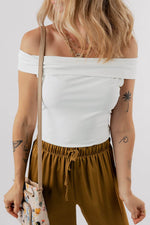 Load image into Gallery viewer, Black Folded Off Shoulder Slim Top - Fashion Queen -  4
