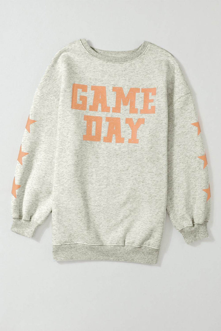 Black Game Day Graphic Rugby Football Season Sweatshirt - Fashion Queen -  13