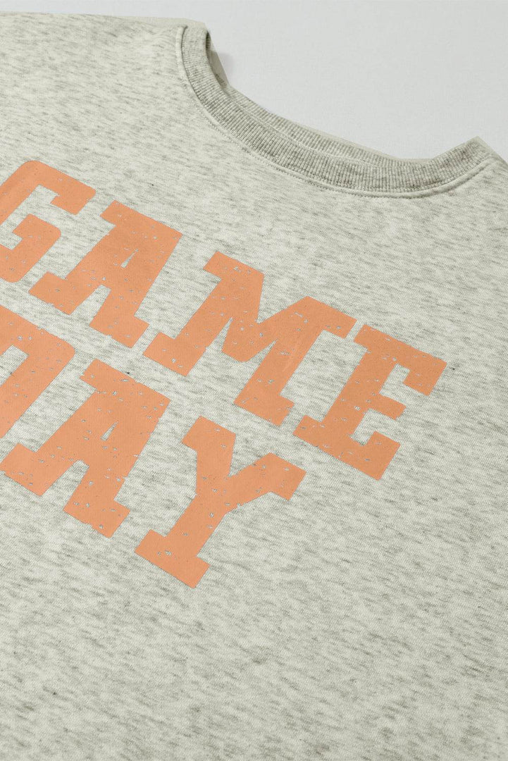 Black Game Day Graphic Rugby Football Season Sweatshirt - Fashion Queen -  17