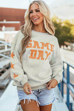 Load image into Gallery viewer, Black Game Day Graphic Rugby Football Season Sweatshirt - Fashion Queen -  4
