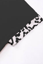 Load image into Gallery viewer, Black Half Leopard Patchwork Short Sleeves Top - Fashion Queen -  18

