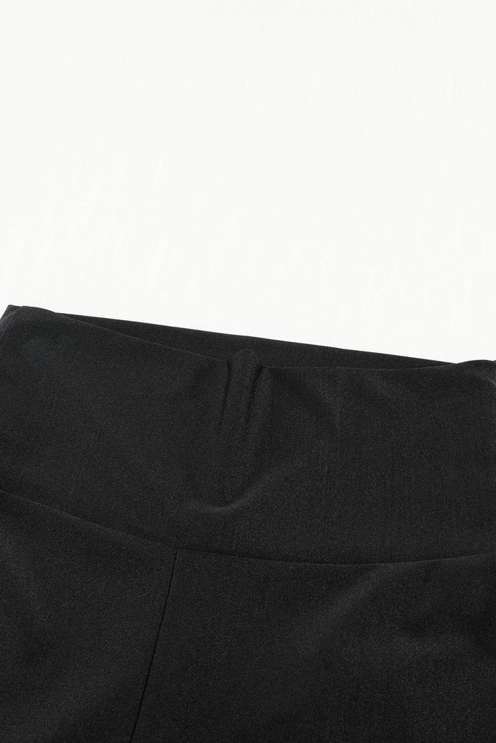 Black High Rise Tight Leggings with Waist Cincher - Fashion Queen -  11