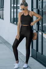 Load image into Gallery viewer, Black High Rise Tight Leggings with Waist Cincher - Fashion Queen -  5
