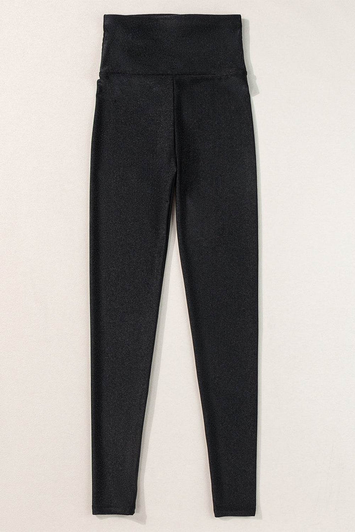Black High Rise Tight Leggings with Waist Cincher - Fashion Queen -  7