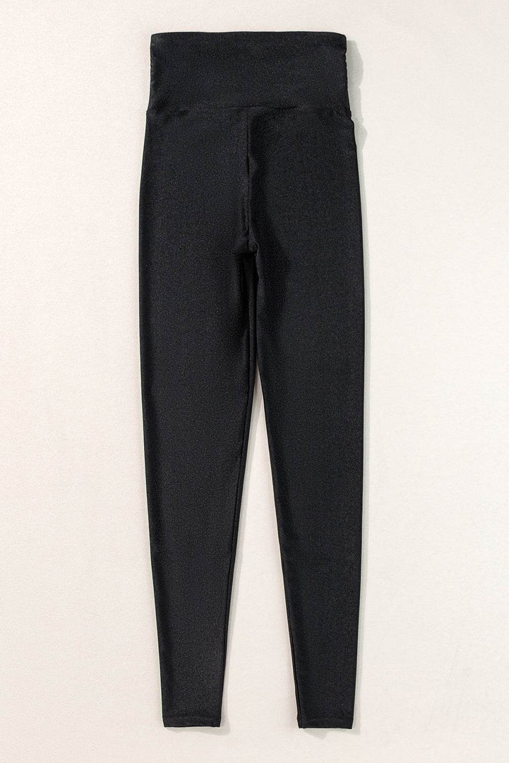 Black High Rise Tight Leggings with Waist Cincher - Fashion Queen -  8