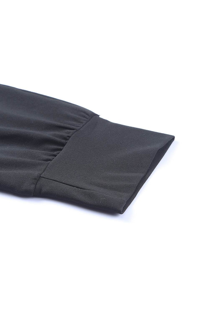 Black High Waist Pleated Pocket Leggings - Fashion Queen -  17
