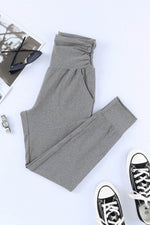 Load image into Gallery viewer, Black High Waist Pleated Pocket Leggings - Fashion Queen -  21
