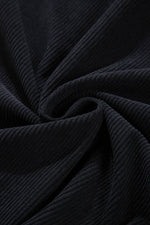 Load image into Gallery viewer, Black Hooded Drawstring Pockets Corduroy Shacket - Fashion Queen -  20
