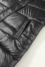 Load image into Gallery viewer, Black Hooded Long Quilted Vest Coat - Fashion Queen -  18
