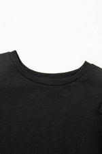 Load image into Gallery viewer, Black Layered Ruffle Short Sleeve Round Neck Top - Fashion Queen -  12
