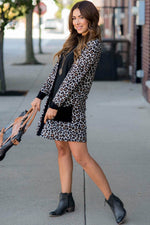 Load image into Gallery viewer, Black Leopard Patched Pocket Open Front Cardigan - Fashion Queen -  10
