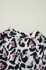 Load image into Gallery viewer, Black Leopard Print Buttoned Front 3/4 Sleeve Tiered Ruffled Hem Dress - Fashion Queen -  15

