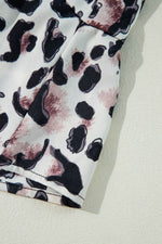 Load image into Gallery viewer, Black Leopard Print Buttoned Front 3/4 Sleeve Tiered Ruffled Hem Dress - Fashion Queen -  17
