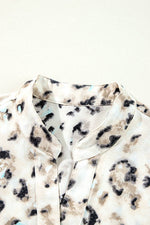 Load image into Gallery viewer, Black Leopard Print Buttoned Front 3/4 Sleeve Tiered Ruffled Hem Dress - Fashion Queen -  21
