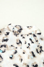 Load image into Gallery viewer, Black Leopard Print Buttoned Front 3/4 Sleeve Tiered Ruffled Hem Dress - Fashion Queen -  25
