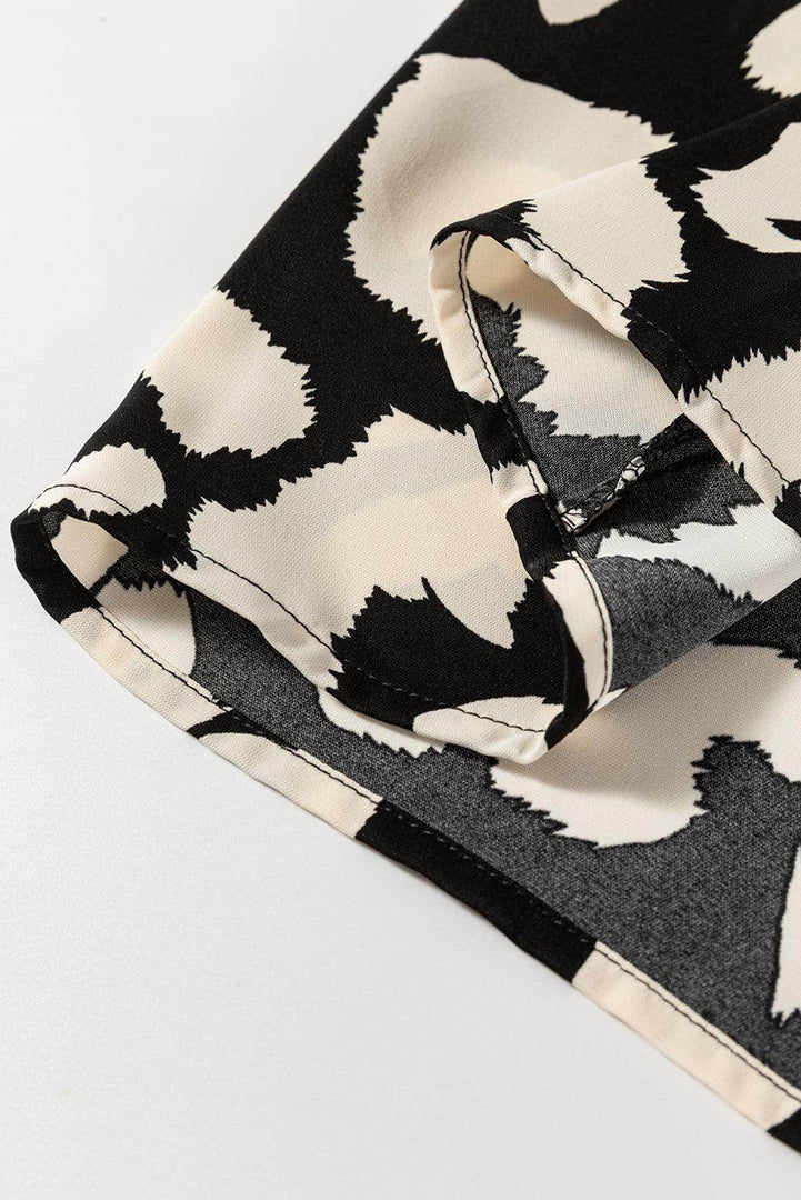 Black Leopard Print U Neck Sleeveless High Waist Dress - Fashion Queen -  13