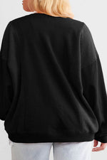 Load image into Gallery viewer, Black Loose Patchwork Crewneck Plus Size Sweatshirt - Fashion Queen -  13
