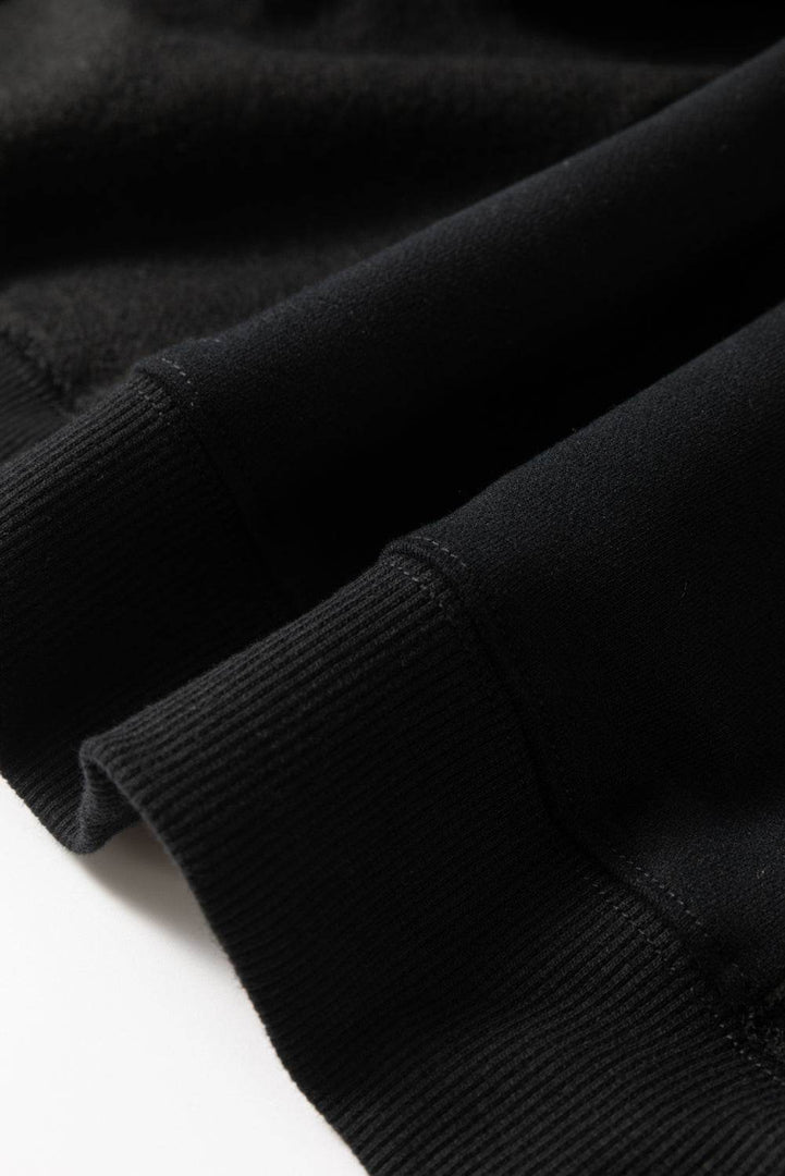 Black Loose Patchwork Crewneck Plus Size Sweatshirt - Fashion Queen -  20