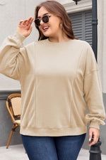 Load image into Gallery viewer, Black Loose Patchwork Crewneck Plus Size Sweatshirt - Fashion Queen -  22
