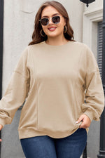 Load image into Gallery viewer, Black Loose Patchwork Crewneck Plus Size Sweatshirt - Fashion Queen -  4
