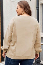 Load image into Gallery viewer, Black Loose Patchwork Crewneck Plus Size Sweatshirt - Fashion Queen -  5
