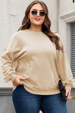 Load image into Gallery viewer, Black Loose Patchwork Crewneck Plus Size Sweatshirt - Fashion Queen -  6
