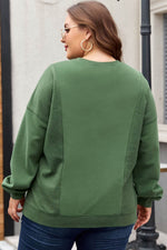 Load image into Gallery viewer, Black Loose Patchwork Crewneck Plus Size Sweatshirt - Fashion Queen -  8
