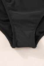 Load image into Gallery viewer, Black Mesh Insert One Shoulder High Waist Teddy Swimsuit - Fashion Queen -  19
