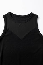 Load image into Gallery viewer, Black Mesh Patchwork Sleeveless Bodysuit - Fashion Queen -  7
