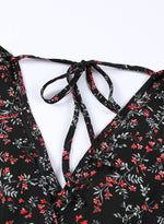 Load image into Gallery viewer, Black Multicolor Floral Ruffled Crop Top and Maxi Skirt Set - Fashion Queen -  10
