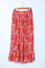 Load image into Gallery viewer, Black Multicolor Floral Ruffled Crop Top and Maxi Skirt Set - Fashion Queen -  23
