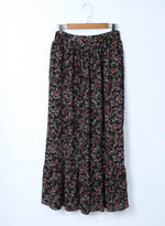 Load image into Gallery viewer, Black Multicolor Floral Ruffled Crop Top and Maxi Skirt Set - Fashion Queen -  8
