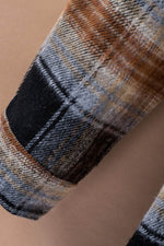 Load image into Gallery viewer, Black Oversize Rounded Hem Plaid Shacket with Slits - Fashion Queen -  11
