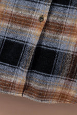 Load image into Gallery viewer, Black Oversize Rounded Hem Plaid Shacket with Slits - Fashion Queen -  12
