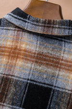 Load image into Gallery viewer, Black Oversize Rounded Hem Plaid Shacket with Slits - Fashion Queen -  13
